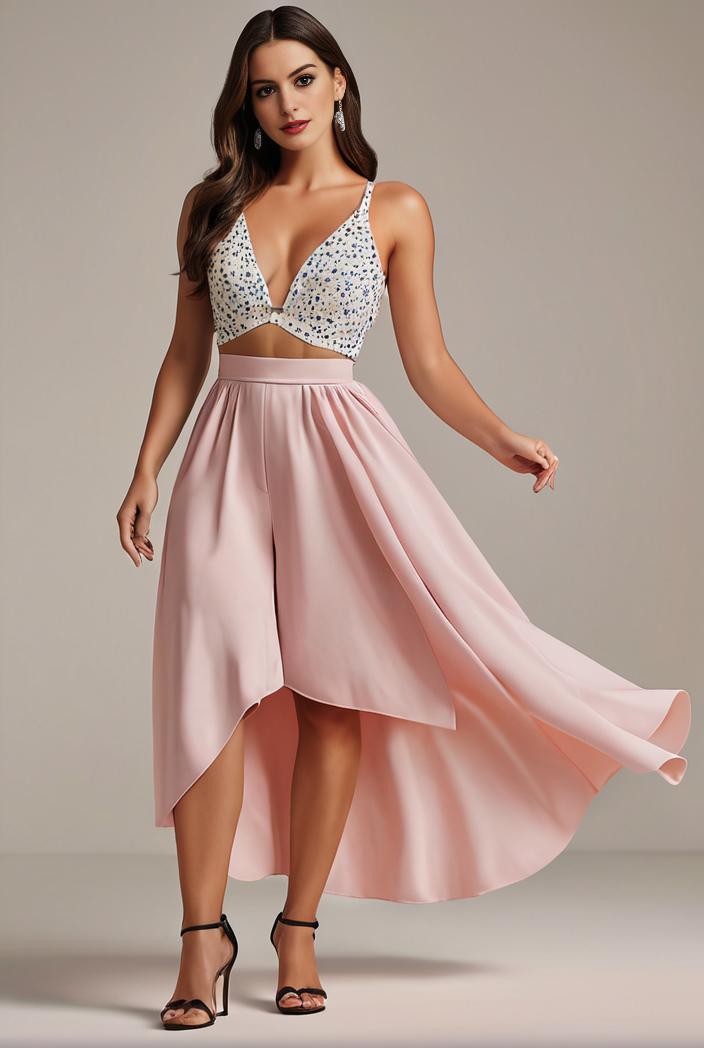 plus size sequin high low deep v neck tulle evening dresses 113414