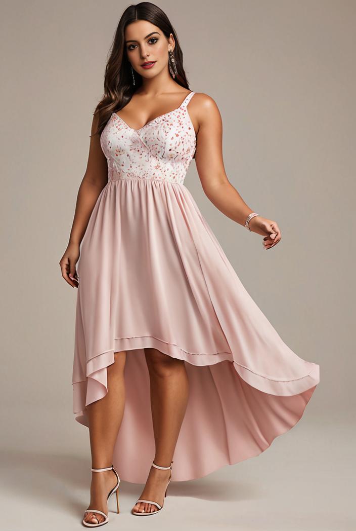 plus size sequin high low deep v neck tulle evening dresses 113415
