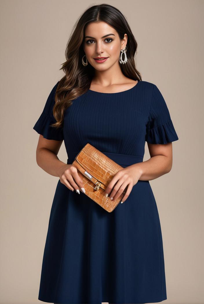 plus size simple chiffon pleated a line round neckline bridesmaid dress 113803