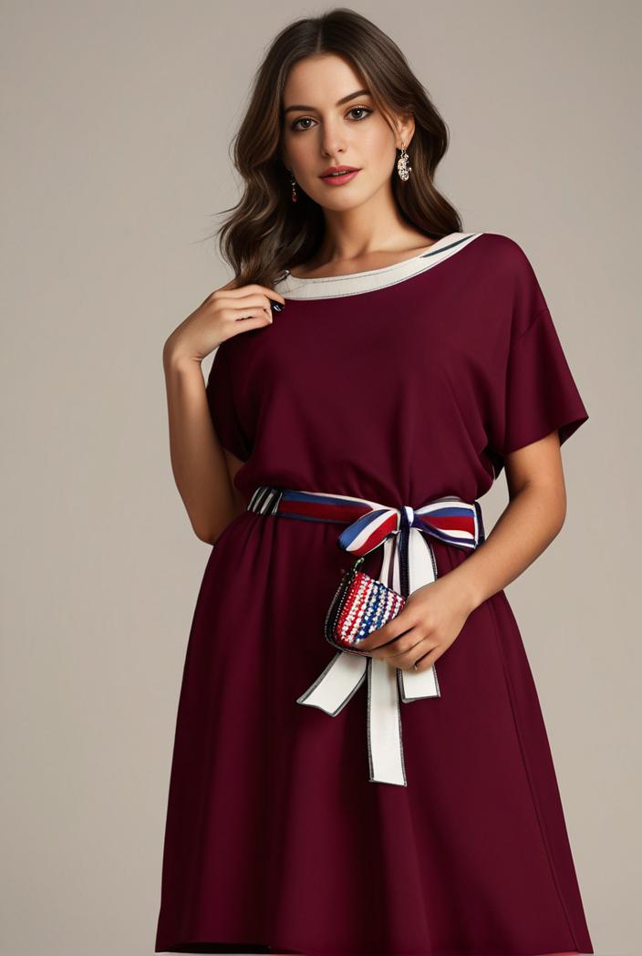 plus size simple chiffon pleated a line round neckline bridesmaid dress 113806