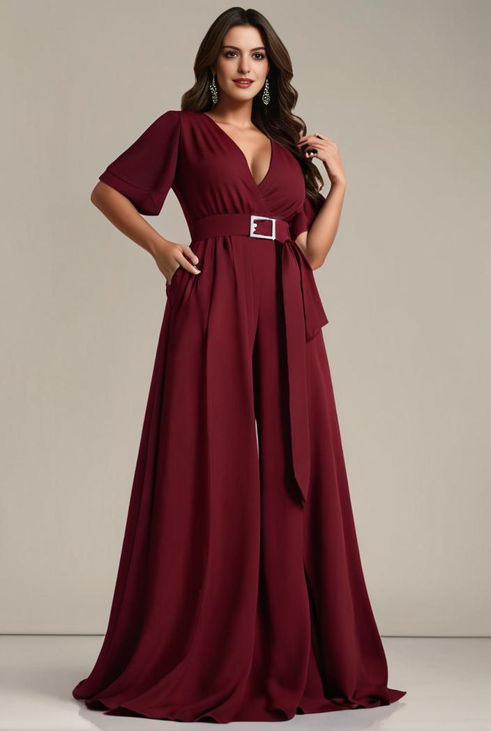 plus size simple chiffon pleated a line round neckline bridesmaid dress 113817