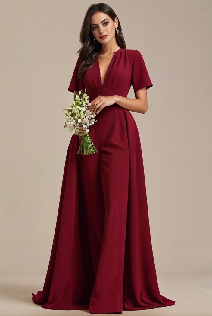 plus size simple chiffon pleated a line round neckline bridesmaid dress 113848