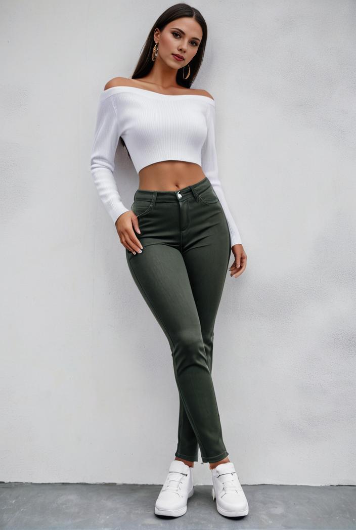 slim fit drawstring denim jeans with elastic waist for women 109750