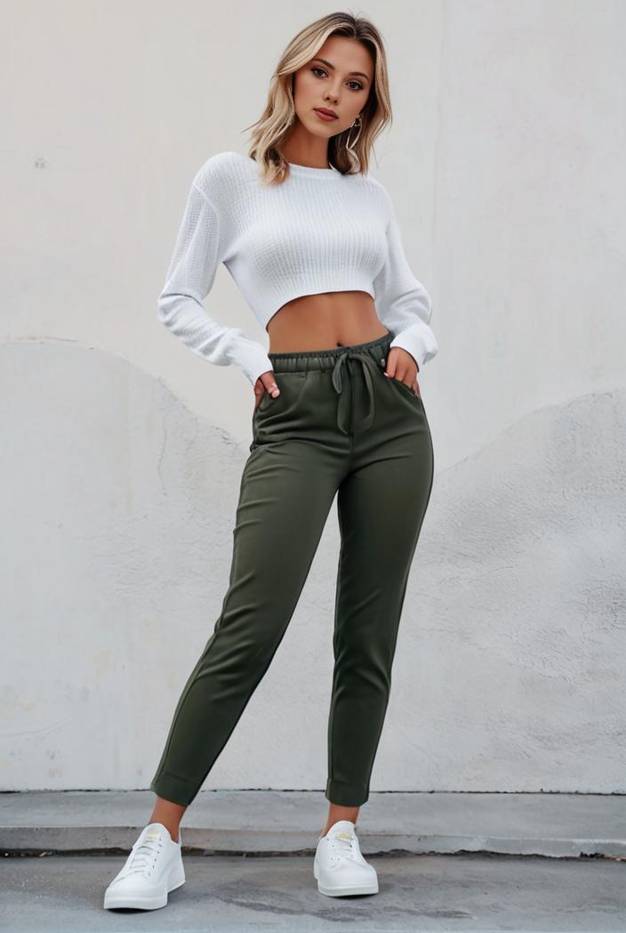 slim fit drawstring denim jeans with elastic waist for women 109775