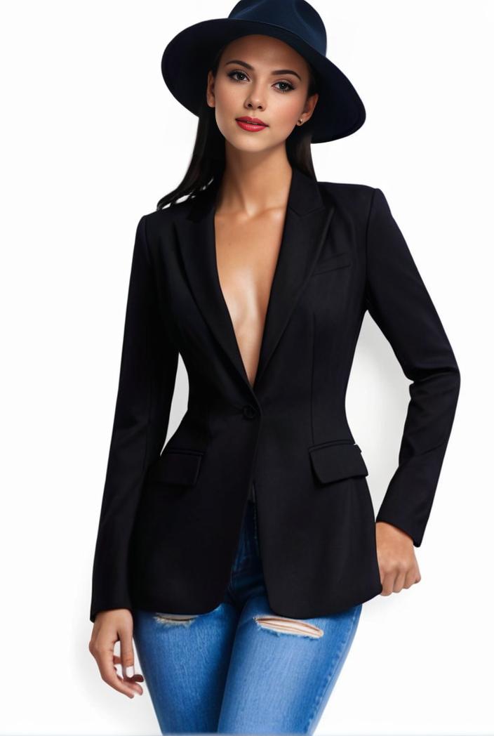 solid blazer with tie back and casual lapel long sleeve outerwear for women 109802