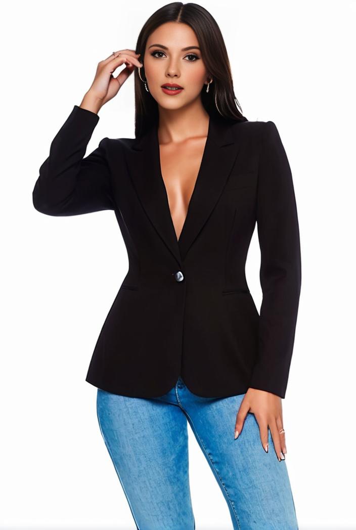 solid blazer with tie back and casual lapel long sleeve outerwear for women 109814