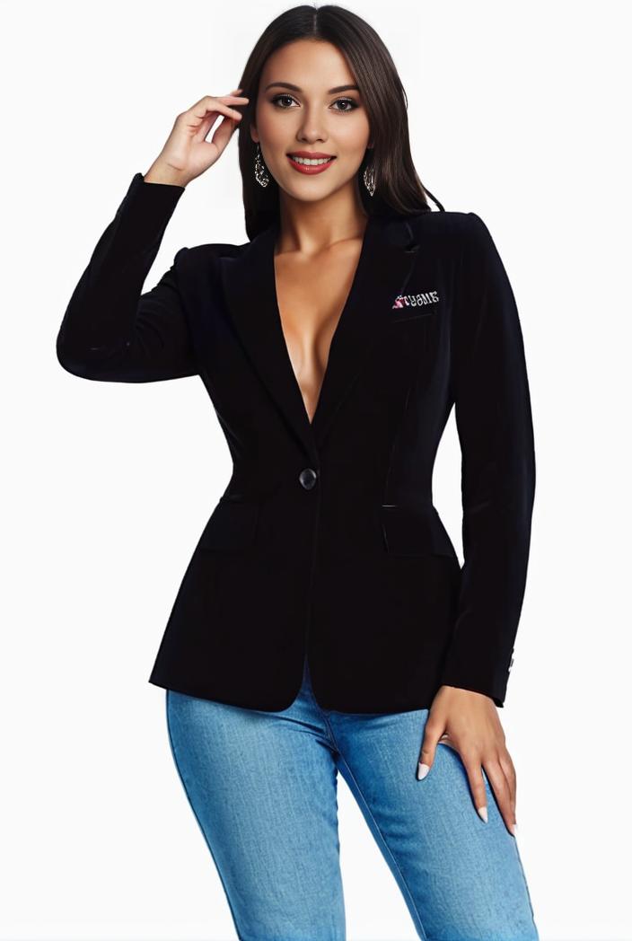 solid blazer with tie back and casual lapel long sleeve outerwear for women 109817