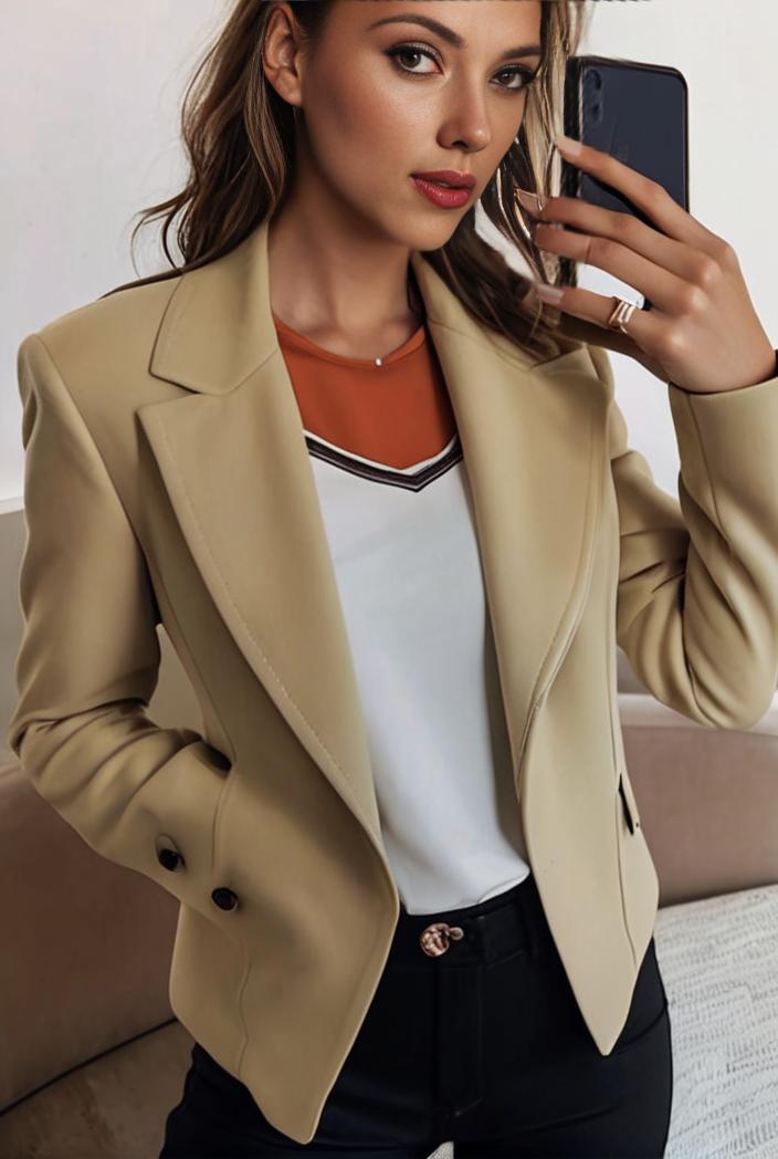 sophisticated split front blazer with long sleeves 110716