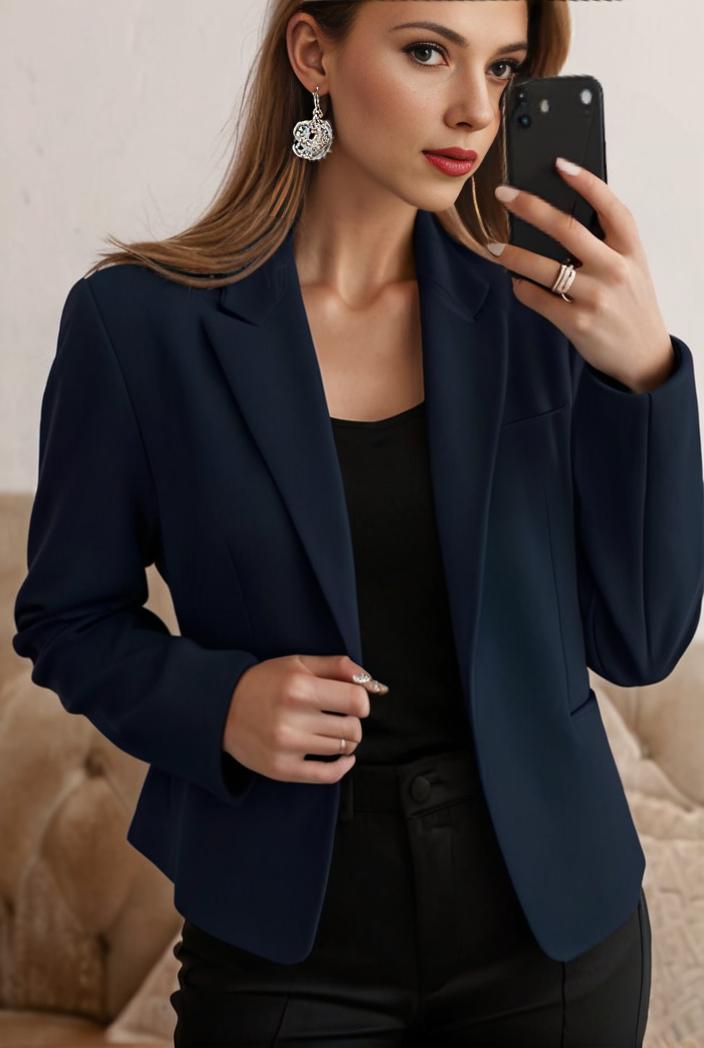sophisticated split front blazer with long sleeves 110724