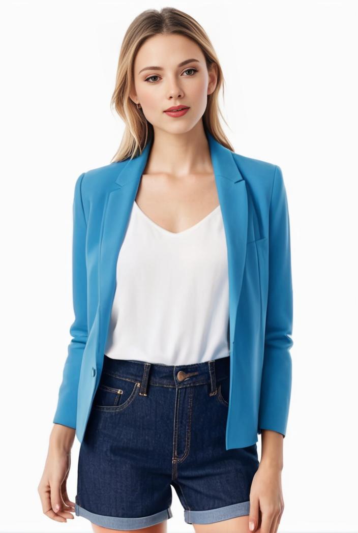 sophisticated split front blazer with long sleeves 110731
