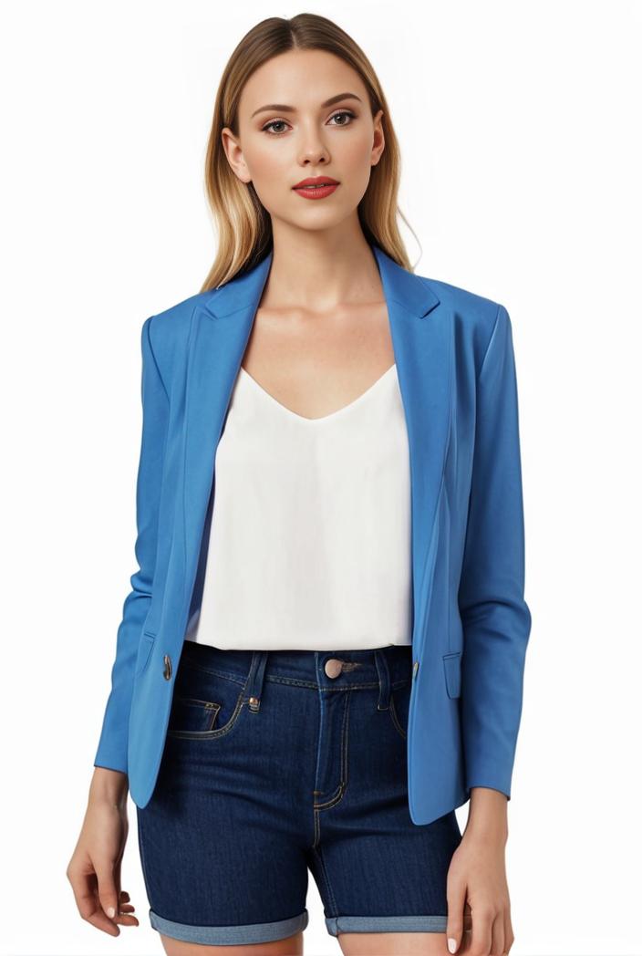sophisticated split front blazer with long sleeves 110733