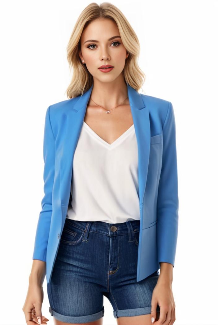 sophisticated split front blazer with long sleeves 110734