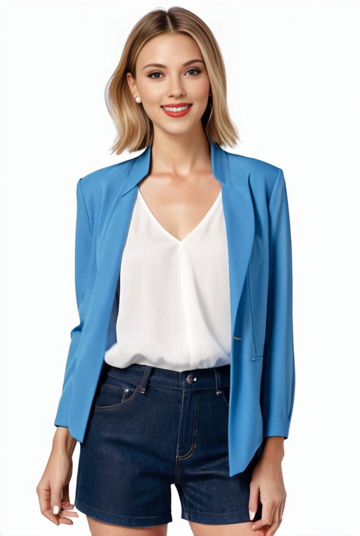 sophisticated split front blazer with long sleeves 110735