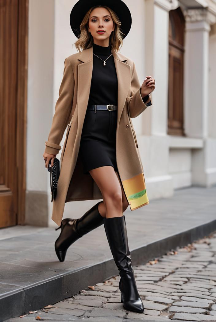 stylish women s winter overcoat with double breasted lapels and thermal lining 112744