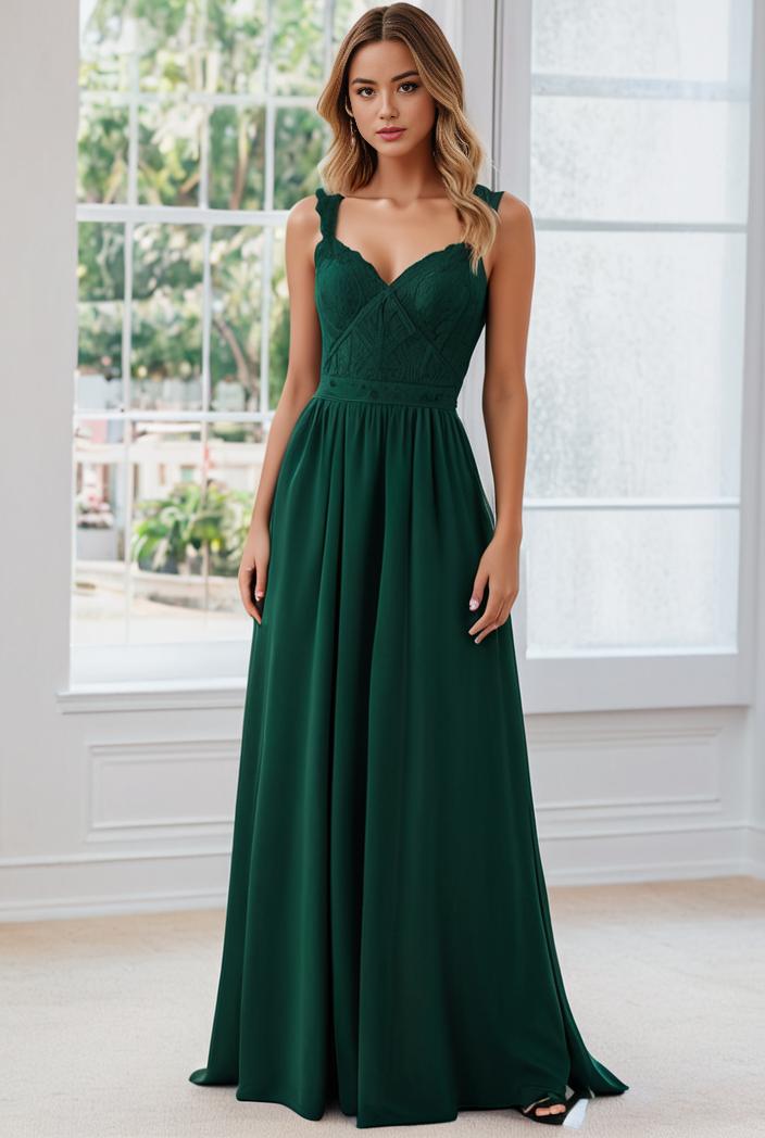 convertible chiffon lace open back spaghetti straps bridesmaid dress 129797