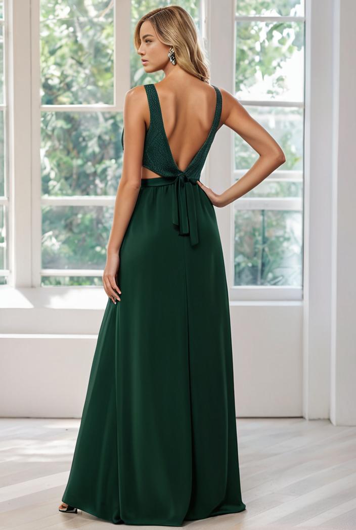 convertible chiffon lace open back spaghetti straps bridesmaid dress 129805