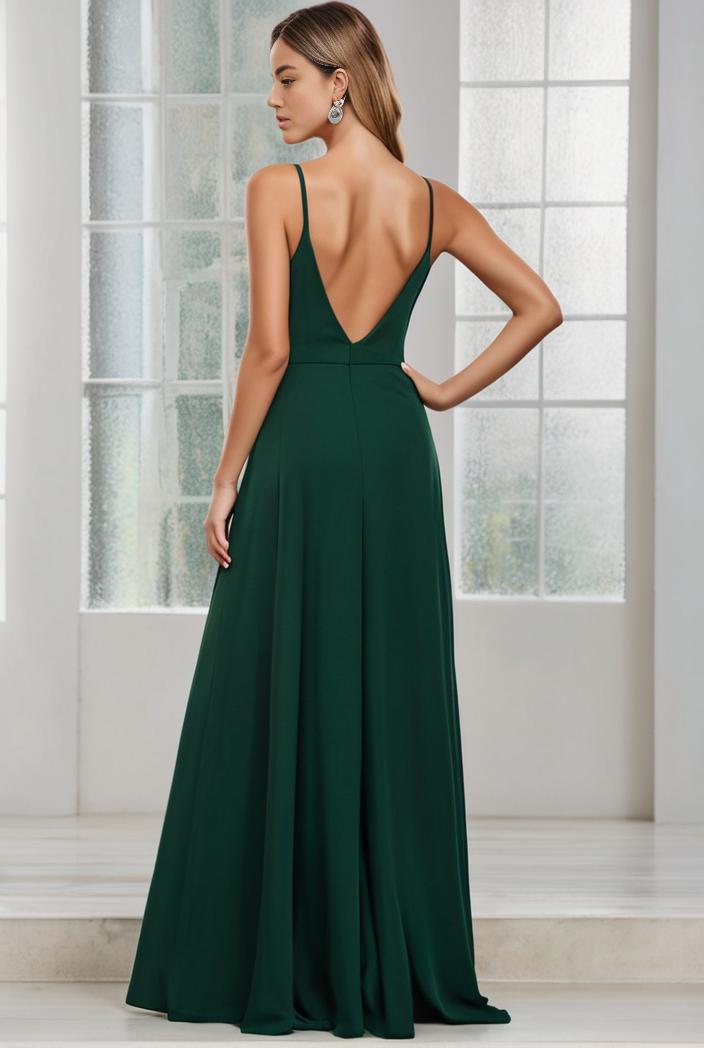 convertible chiffon lace open back spaghetti straps bridesmaid dress 129808