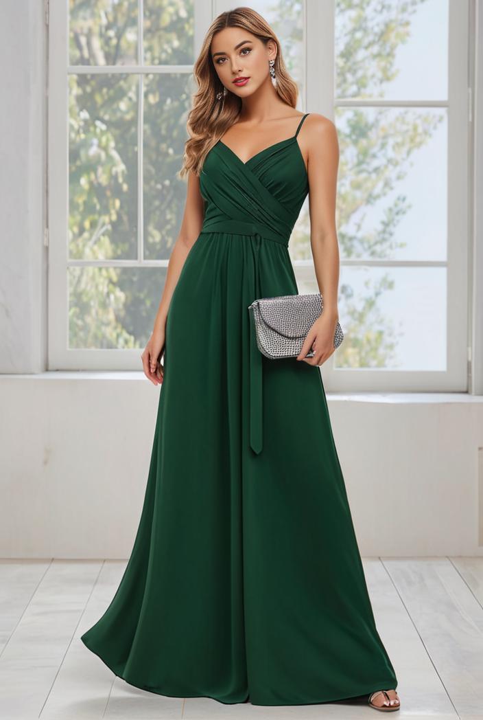 convertible chiffon lace open back spaghetti straps bridesmaid dress 129809