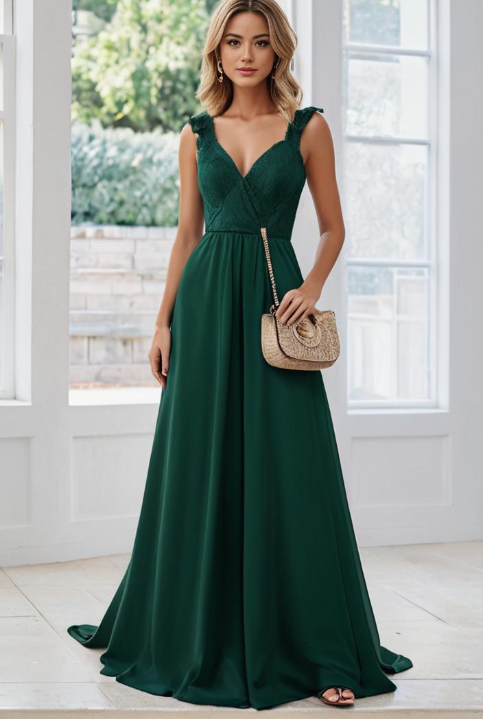 convertible chiffon lace open back spaghetti straps bridesmaid dress 129811