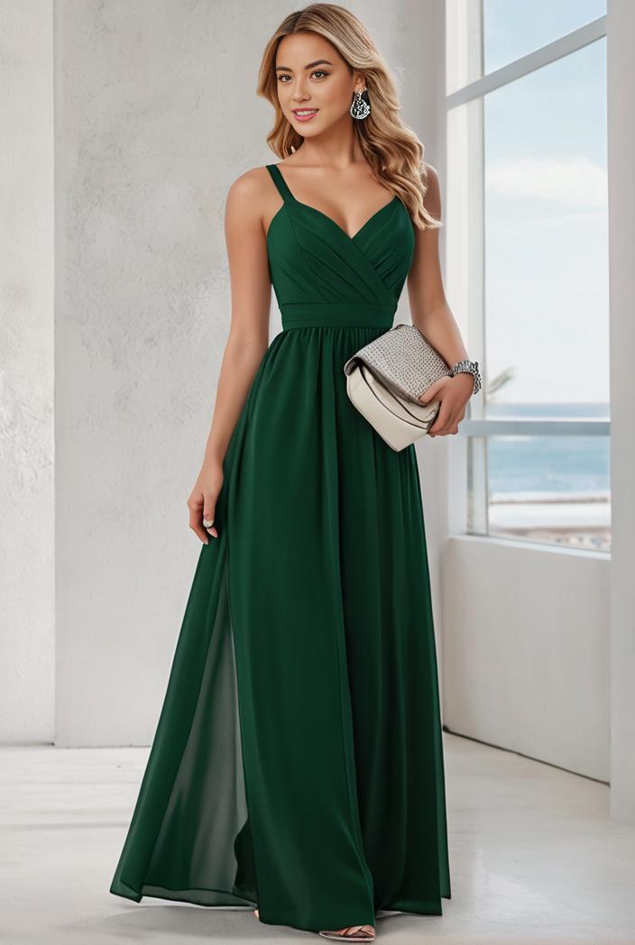 convertible chiffon lace open back spaghetti straps bridesmaid dress 129819