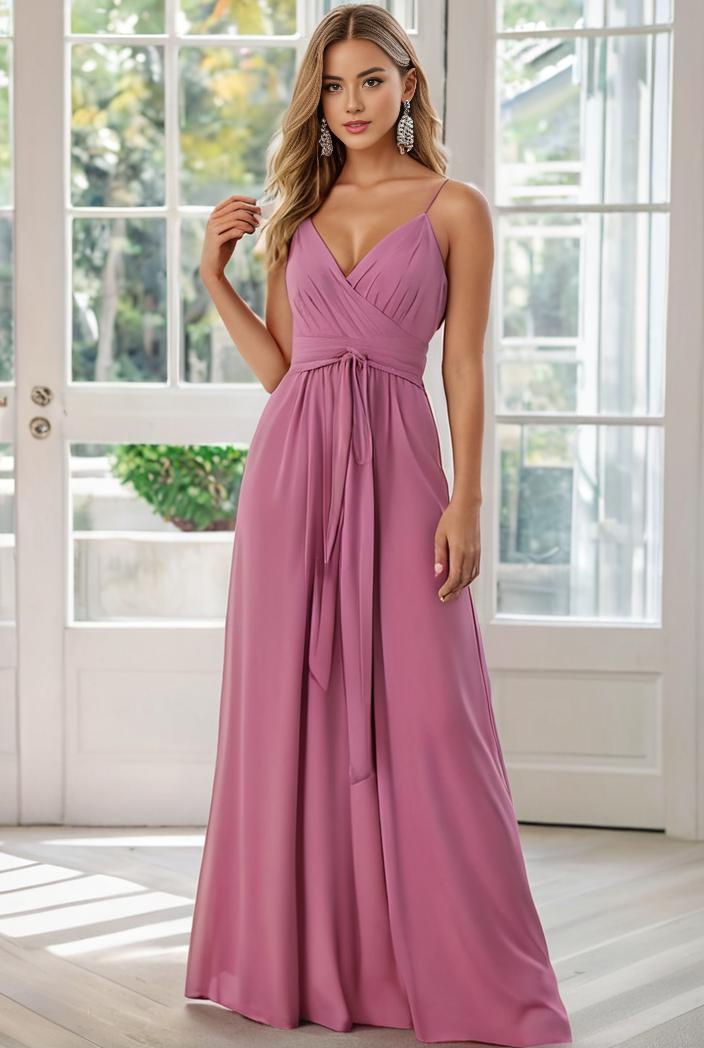 convertible chiffon lace open back spaghetti straps bridesmaid dress 129829