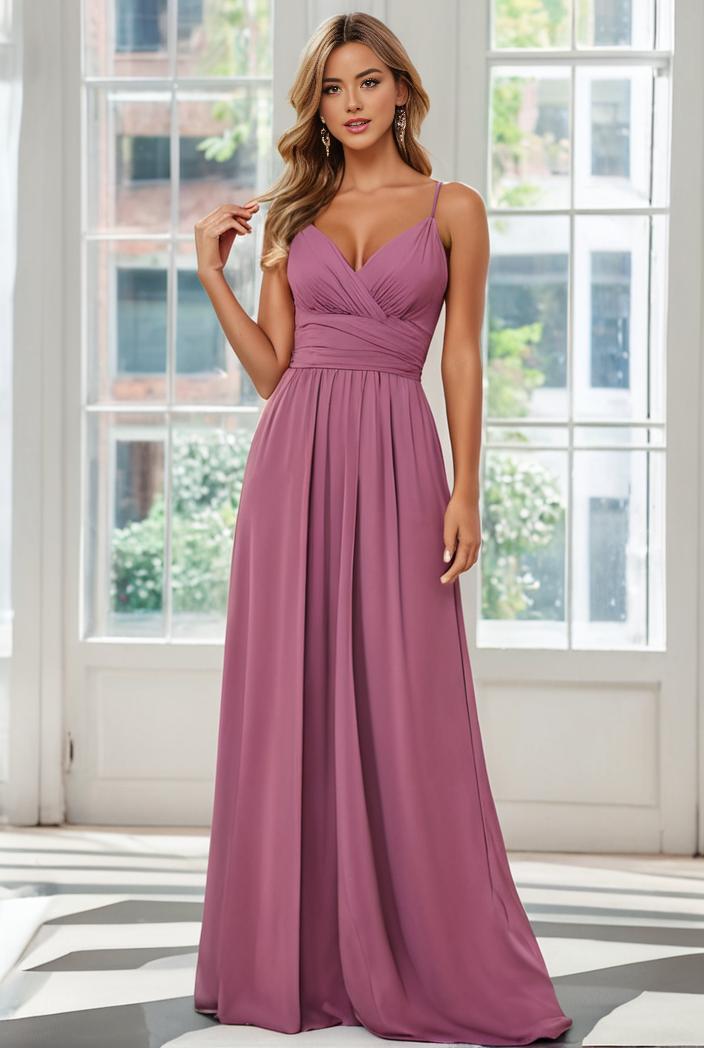 convertible chiffon lace open back spaghetti straps bridesmaid dress 129831