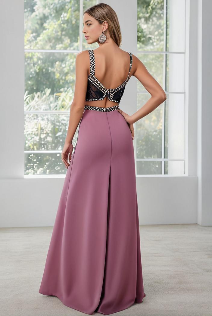 convertible chiffon lace open back spaghetti straps bridesmaid dress 129842