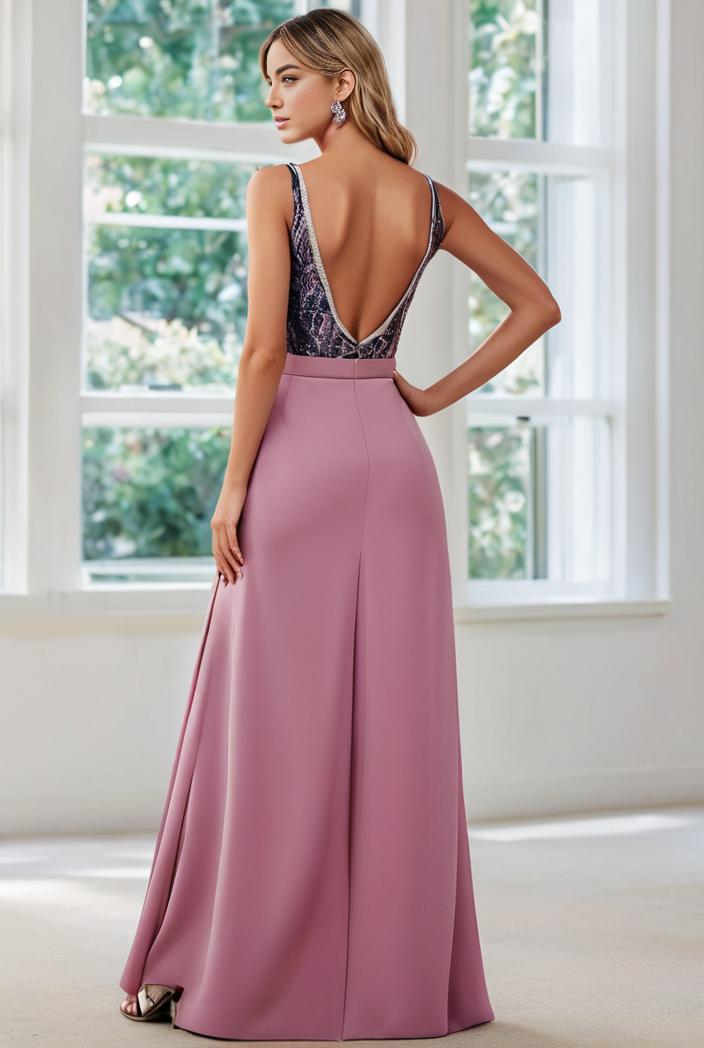 convertible chiffon lace open back spaghetti straps bridesmaid dress 129844