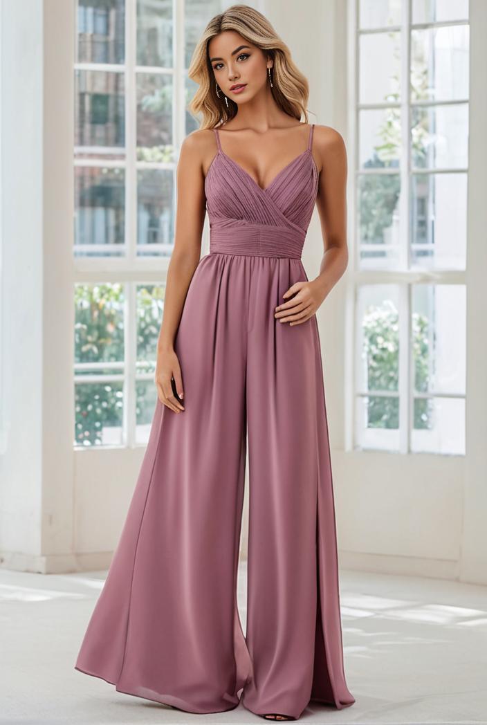 convertible chiffon lace open back spaghetti straps bridesmaid dress 129855