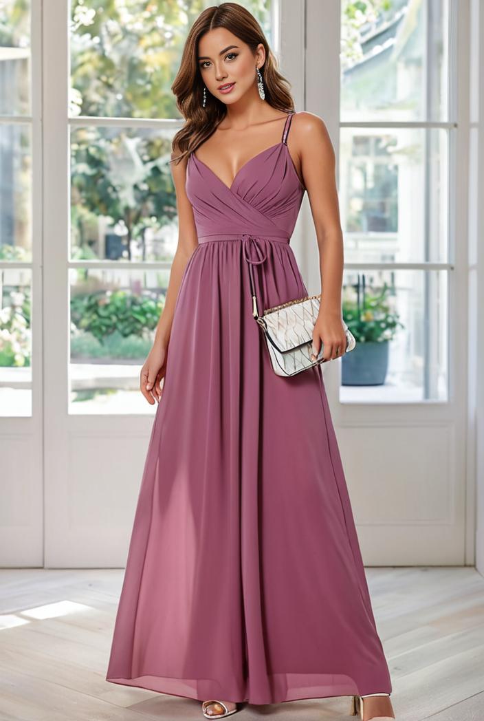convertible chiffon lace open back spaghetti straps bridesmaid dress 129861
