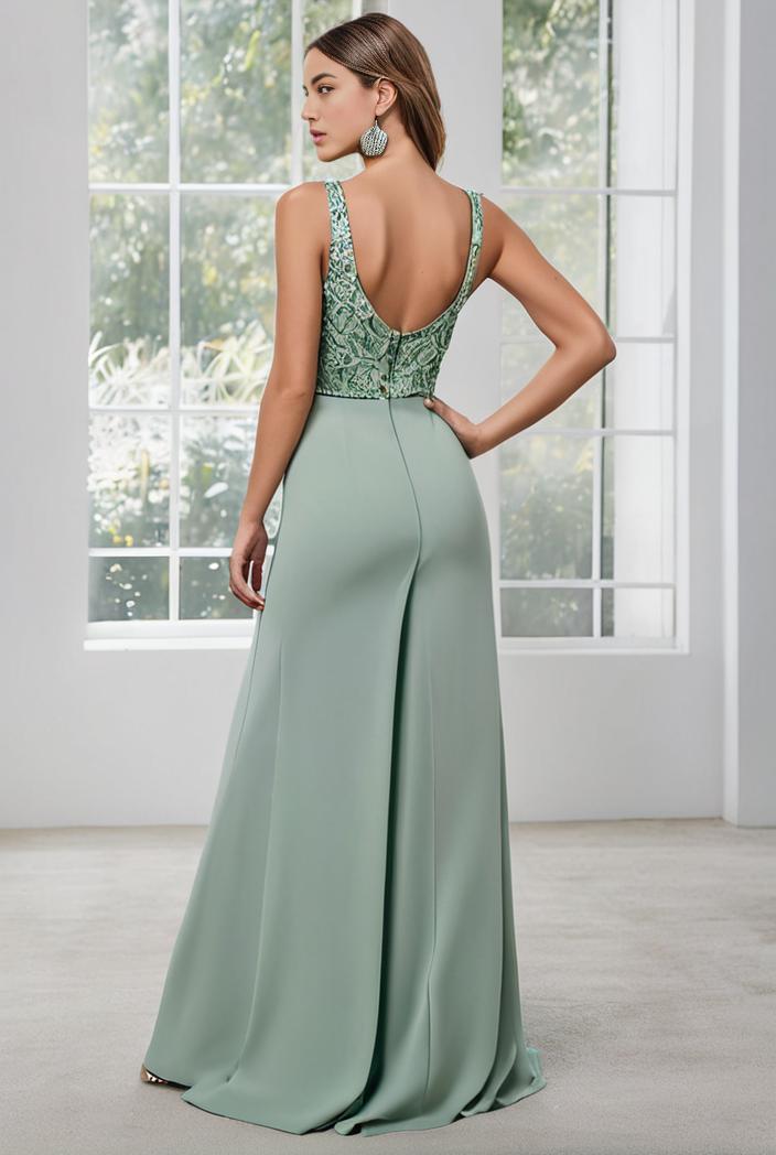 convertible chiffon lace open back spaghetti straps bridesmaid dress 129866
