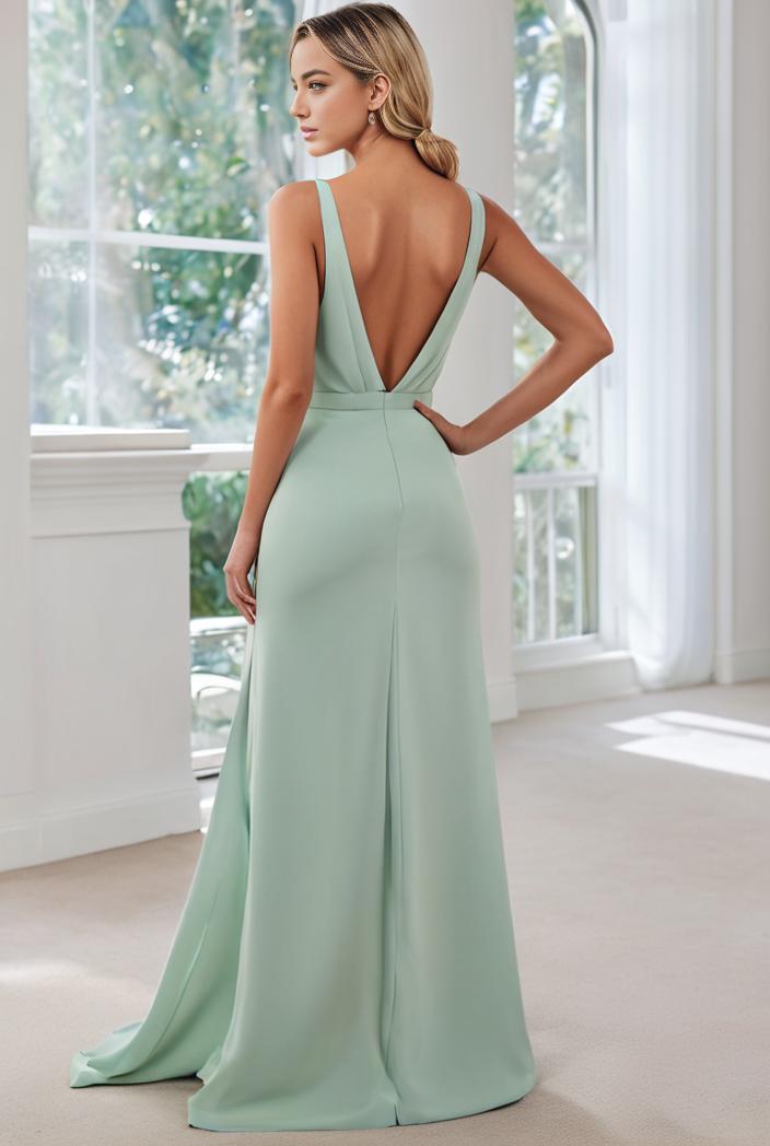 convertible chiffon lace open back spaghetti straps bridesmaid dress 129868