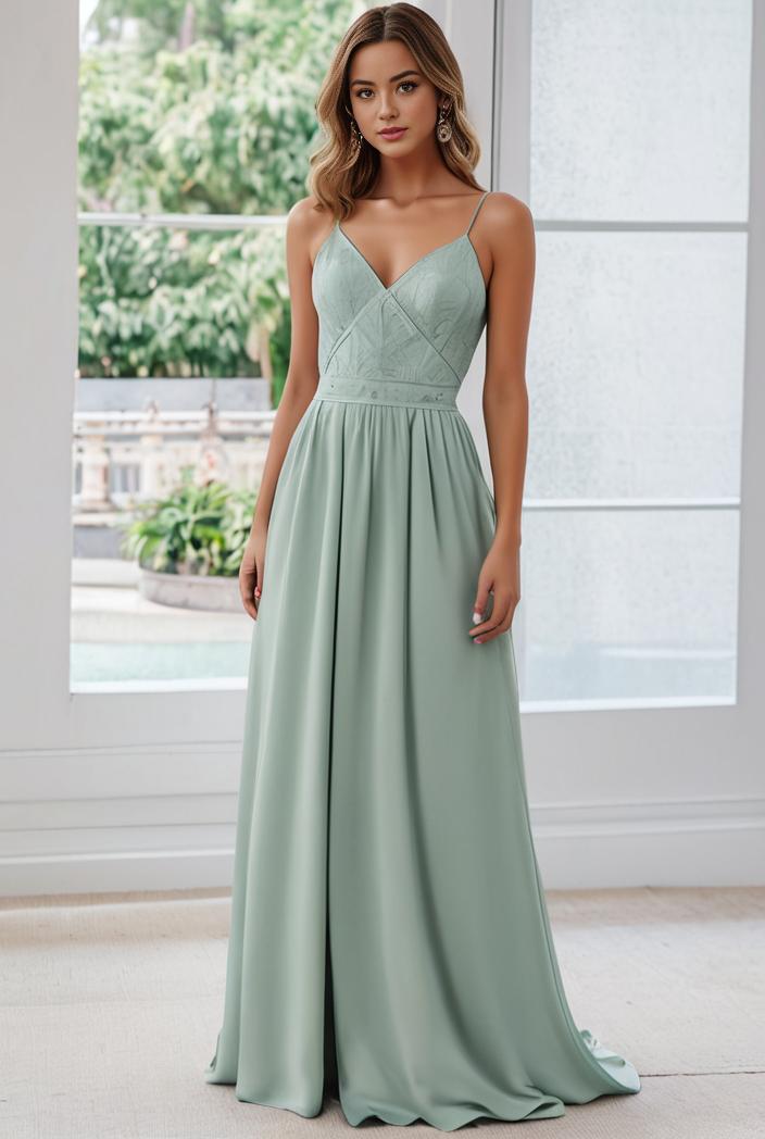 convertible chiffon lace open back spaghetti straps bridesmaid dress 129875