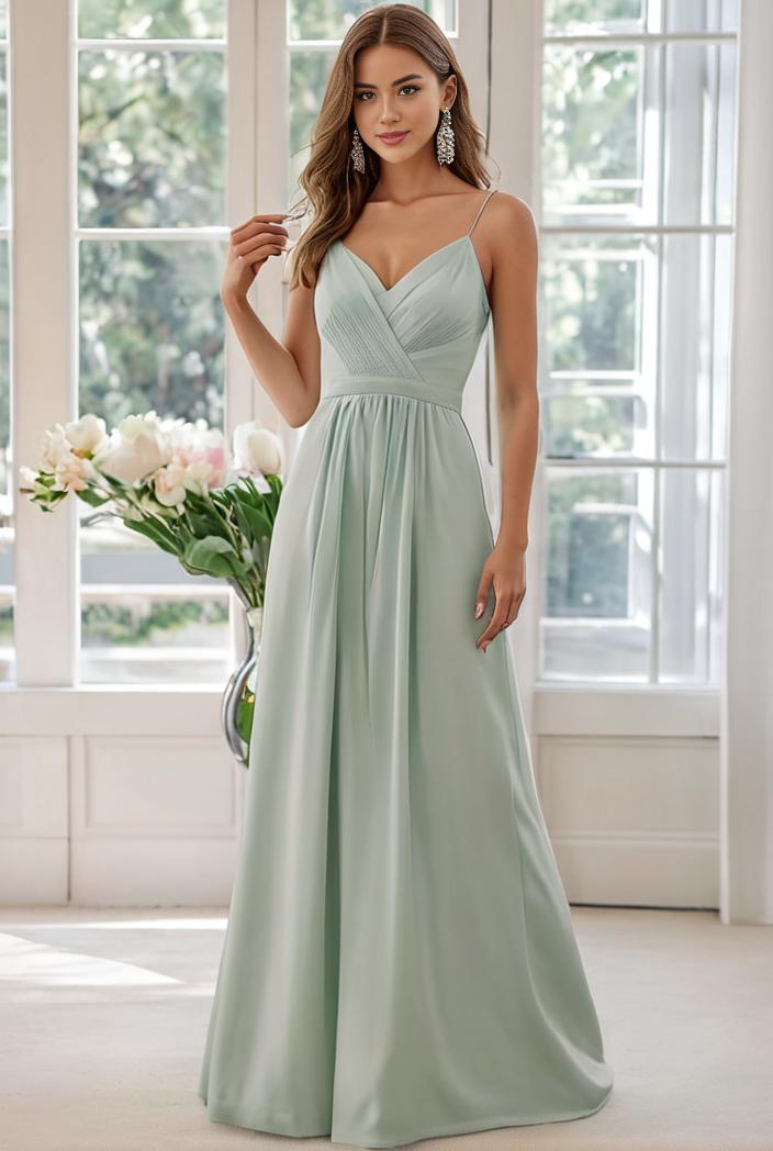 convertible chiffon lace open back spaghetti straps bridesmaid dress 129877
