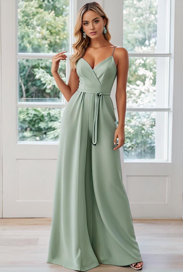 convertible chiffon lace open back spaghetti straps bridesmaid dress 129878