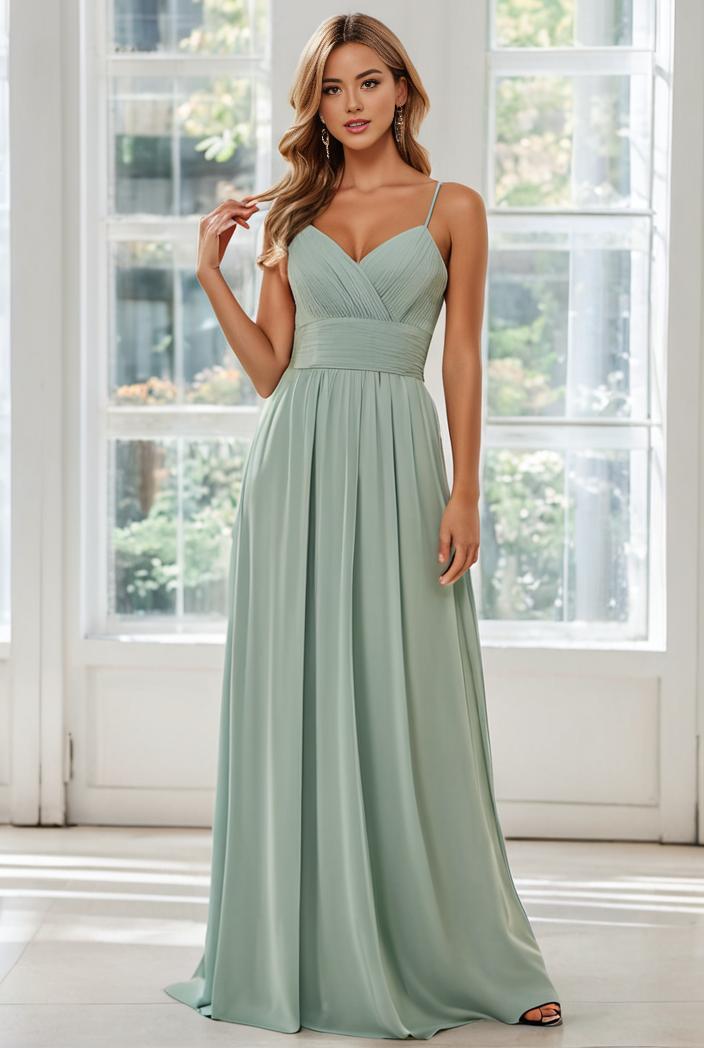 convertible chiffon lace open back spaghetti straps bridesmaid dress 129879