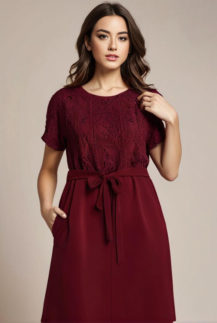 elegant chiffon maxi evening dress with lace cap sleeve 131480