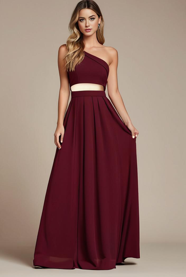elegant chiffon maxi evening dress with lace cap sleeve 131507