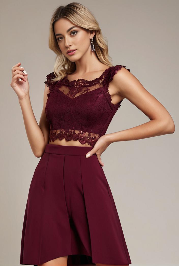 elegant chiffon maxi evening dress with lace cap sleeve 131526