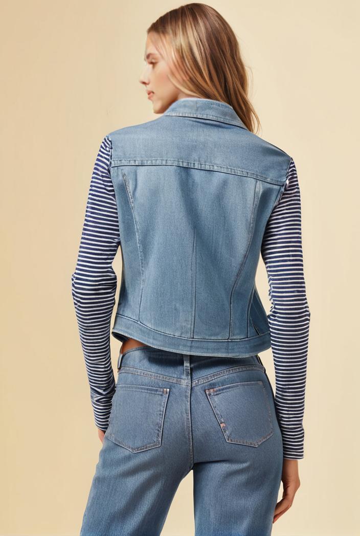 washed denim sleeveless vest with distressed ripped lapel women s denim jacket collection 116356