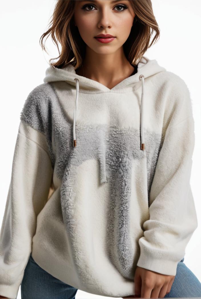 plus size casual hoodie women s plus solid ribbed long sleeve slight stretch hoodie drawstring sweatshirt 100427