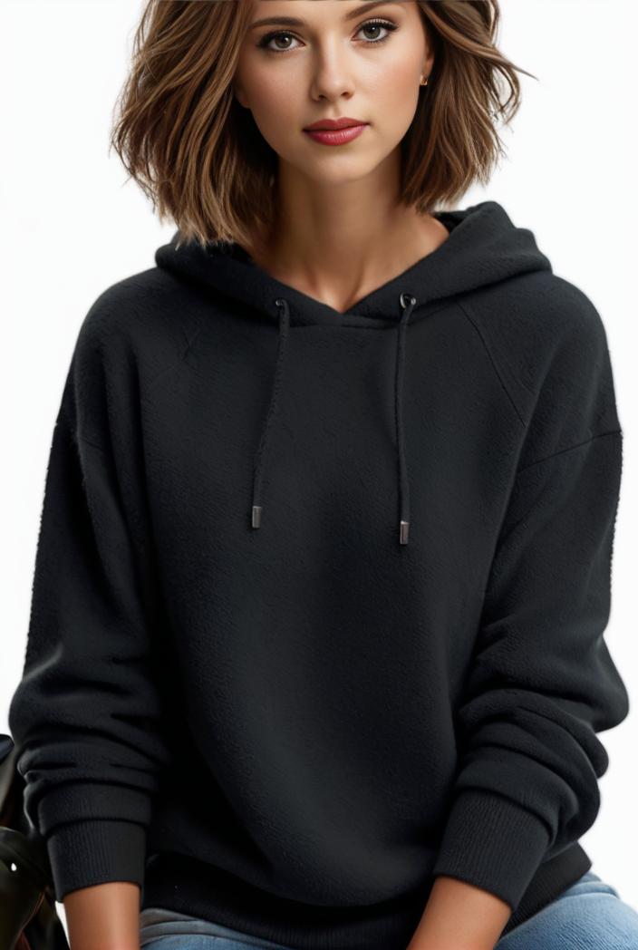 plus size casual hoodie women s plus solid ribbed long sleeve slight stretch hoodie drawstring sweatshirt 100433