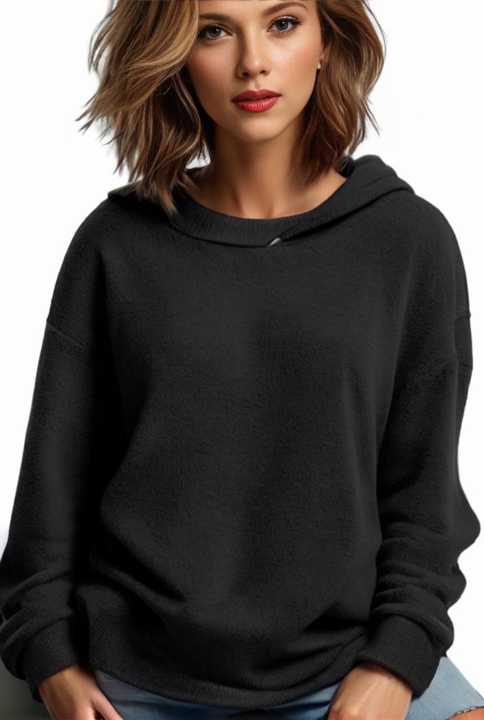 plus size casual hoodie women s plus solid ribbed long sleeve slight stretch hoodie drawstring sweatshirt 100434