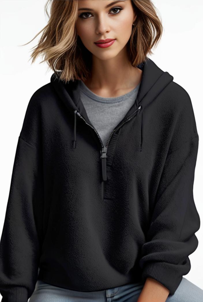 plus size casual hoodie women s plus solid ribbed long sleeve slight stretch hoodie drawstring sweatshirt 100435