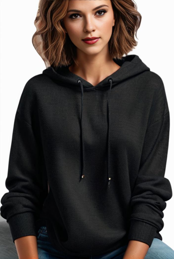 plus size casual hoodie women s plus solid ribbed long sleeve slight stretch hoodie drawstring sweatshirt 100436