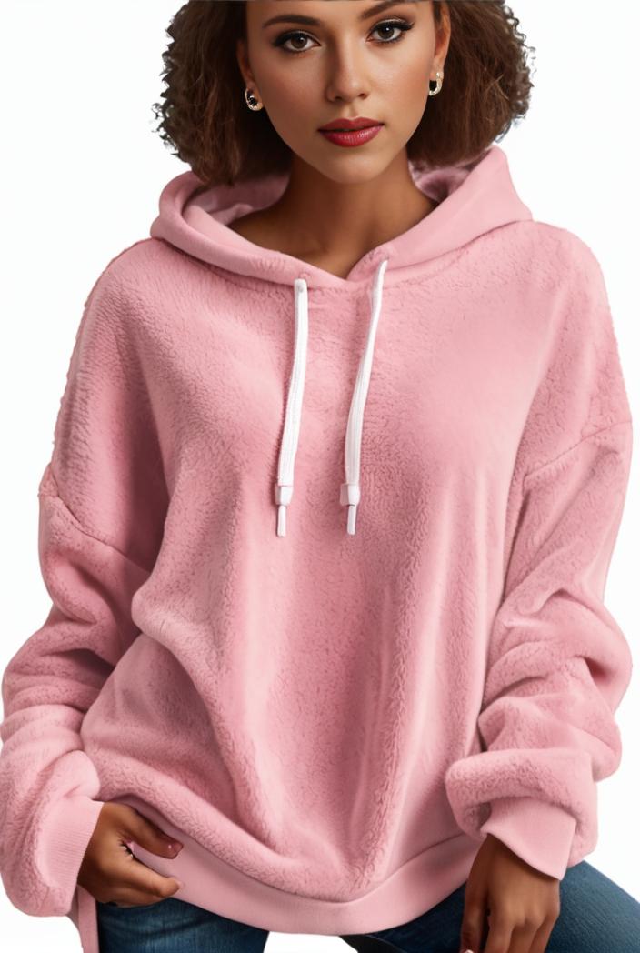 plus size casual hoodie women s plus solid ribbed long sleeve slight stretch hoodie drawstring sweatshirt 100440
