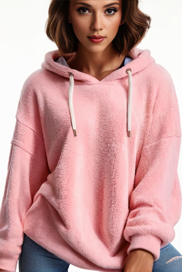plus size casual hoodie women s plus solid ribbed long sleeve slight stretch hoodie drawstring sweatshirt 100443