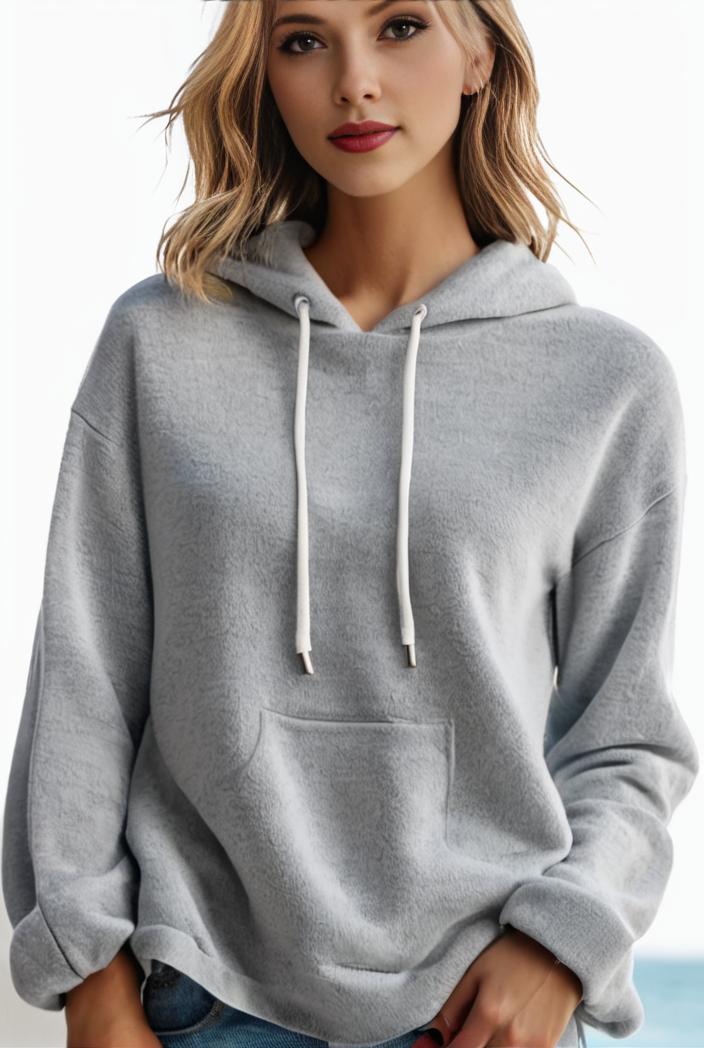 plus size casual hoodie women s plus solid ribbed long sleeve slight stretch hoodie drawstring sweatshirt 100446
