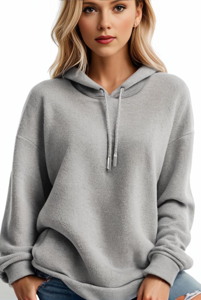 plus size casual hoodie women s plus solid ribbed long sleeve slight stretch hoodie drawstring sweatshirt 100450