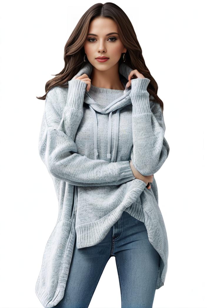 plus size casual sweater women s plus solid tassel trim long sleeve cowl neck high stretch jumper 100634